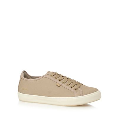 Taupe 'Tovni' lace up canvas trainers